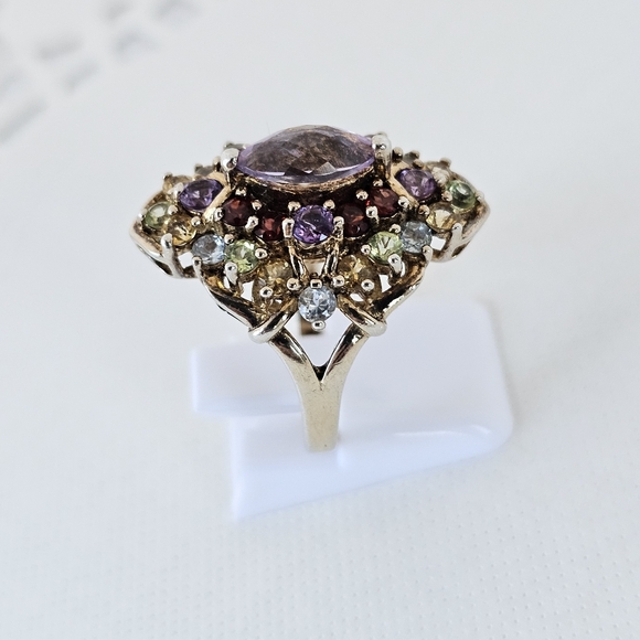 Michael Valitutti Genuine Gemstone 💍 in 18k Gold over Sterling Silver Sz 7! - Picture 14 of 16